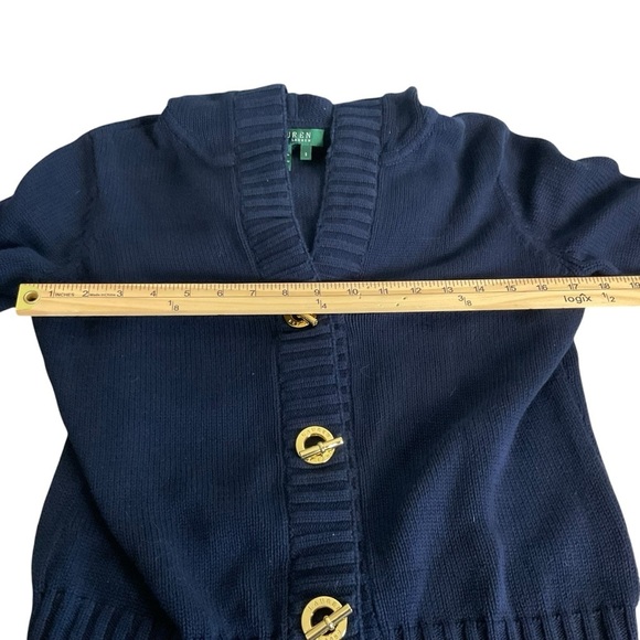 Ralph Lauren Blue Cardigan Sweater with Hood - Picture 9 of 9